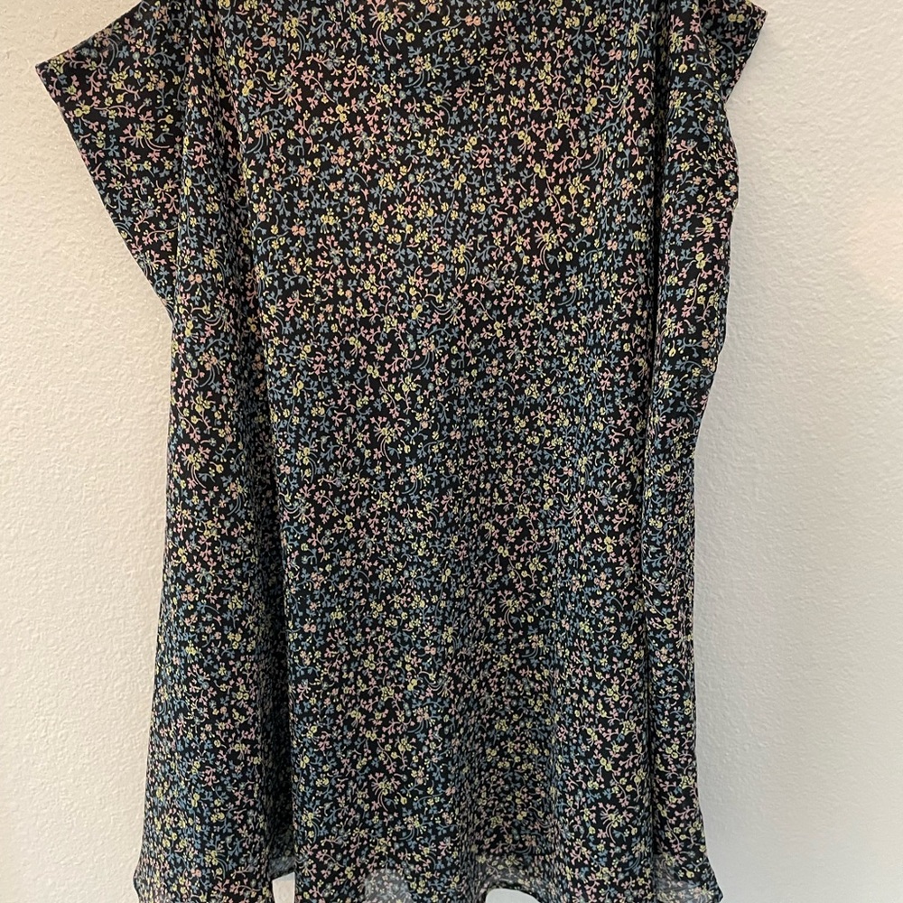 Boden Black Floral A-Line Skirt